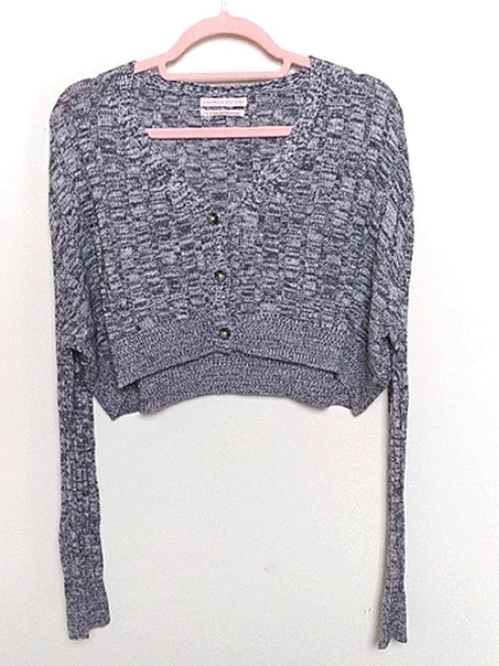 Urban Outfitters Gray Marled Cropped Button Up Cardigan Size Medium